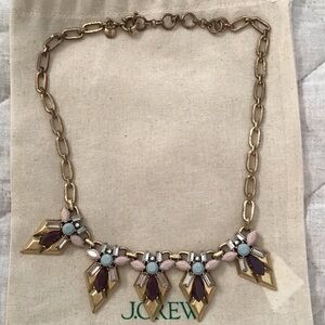 J. Crew Gold and Lavender Geometric Necklace